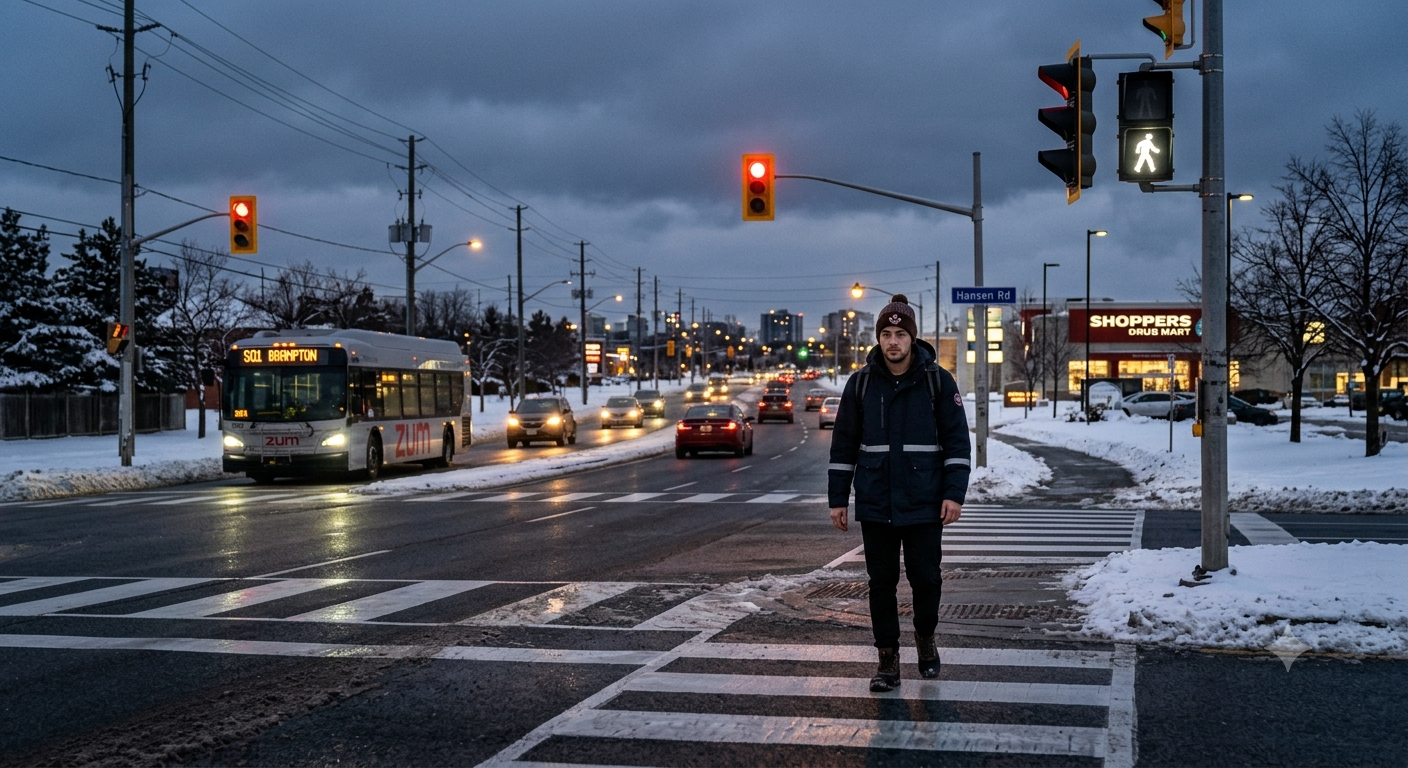 Pedestrian walking on road with light g1practiceteston.ca