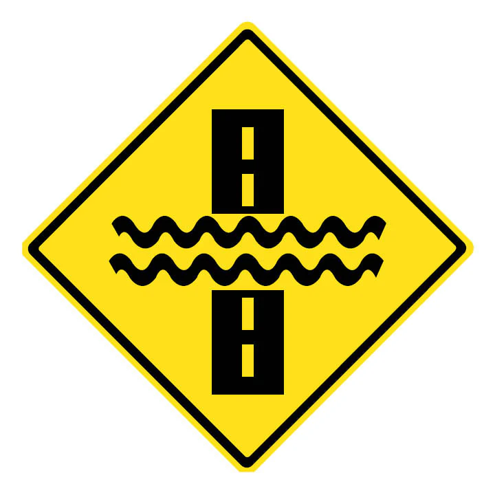 There may be water flowing over the road