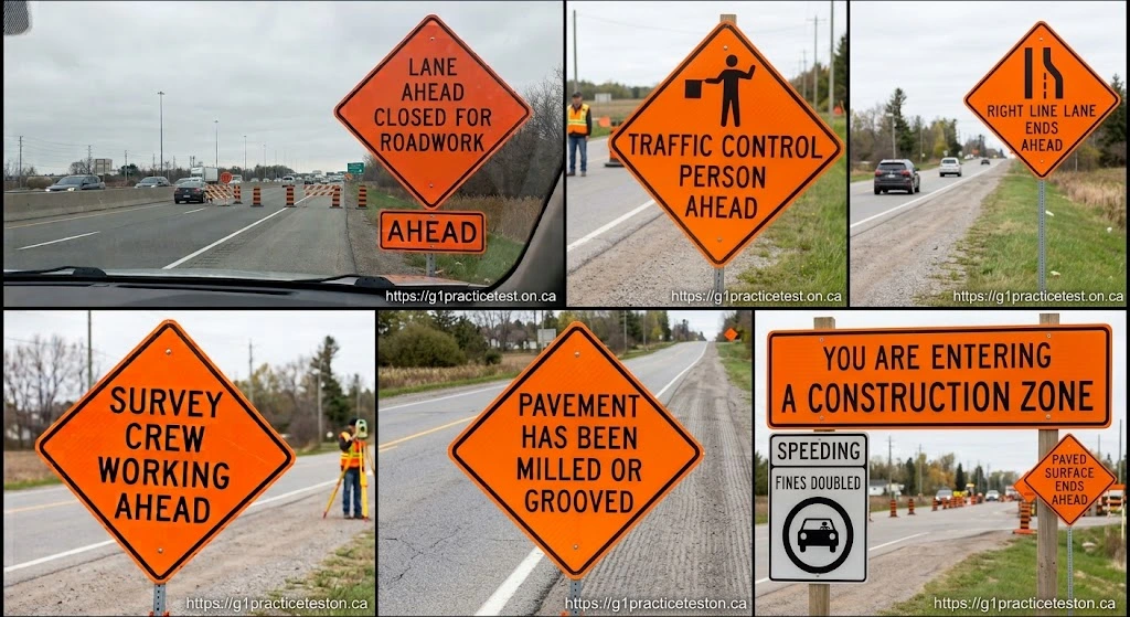Construction Signs in Ontario: The Complete Guide to Meanings, Types & Rules 38 Lane Merge Pavement Signs
